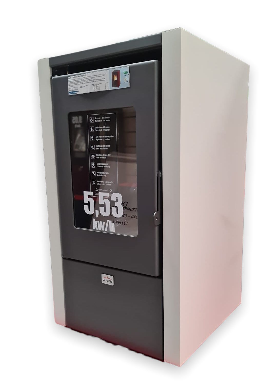 Stufa a pellet moderna compatta con struttura in acciaio 5,53 kW Queen Mignon 6