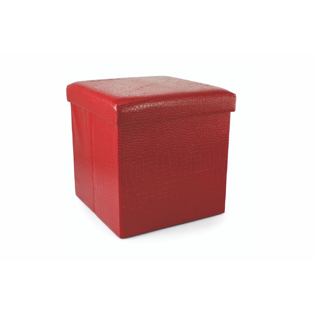 Pouf contenitore multiuso richiudibile, struttura in mdf, rivestimento in ecopelle 38x38xh.38 cm