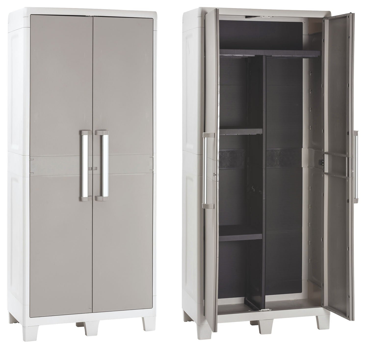 Armadio Portascope in resina con ripiani grigio chiaro tortora Urban XL Toomax