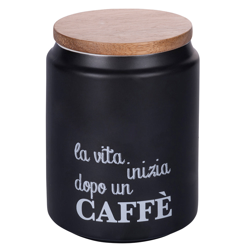 Barattolo caffè 850 ml in gres coperchio in bamboo, Idee