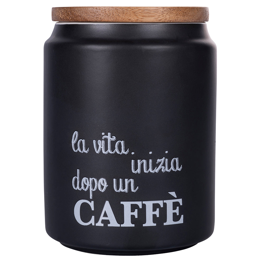 Barattolo caffè 850 ml in gres coperchio in bamboo, Idee