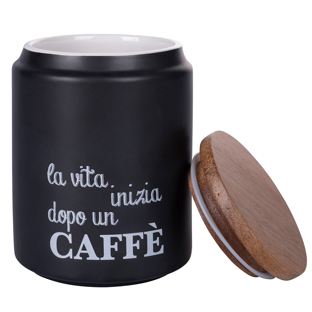 Barattolo caffè 850 ml in gres coperchio in bamboo, Idee