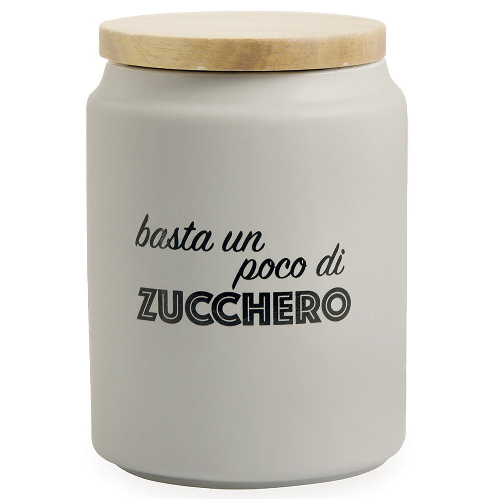 Barattolo zucchero 850 ml in gres coperchio inbamboo, Idee