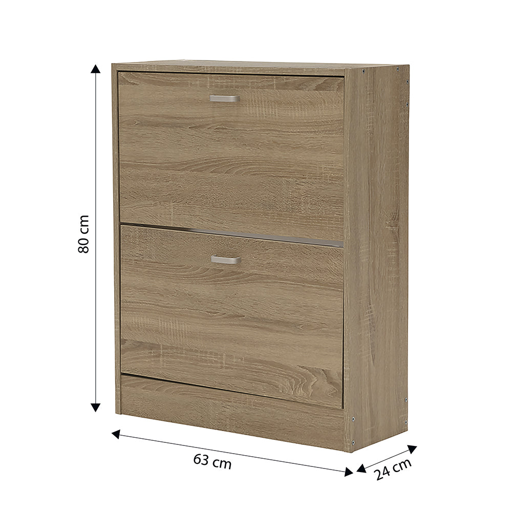 Scarpiera da interno in MDF a 2 ante con doppio scomparto 63x24xh.80 cm Martina