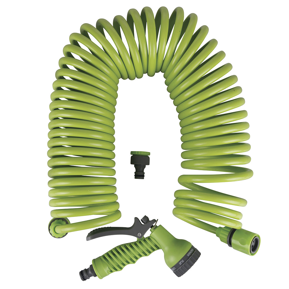 Tubo da giardino multifunzione a spirale estensibile fino a 12 m con pistola multigetto regolabile Power