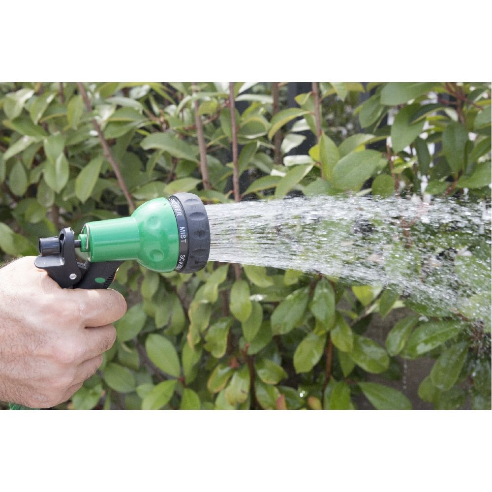 Tubo da giardino multifunzione a spirale estensibile fino a 12 m con pistola multigetto regolabile Power