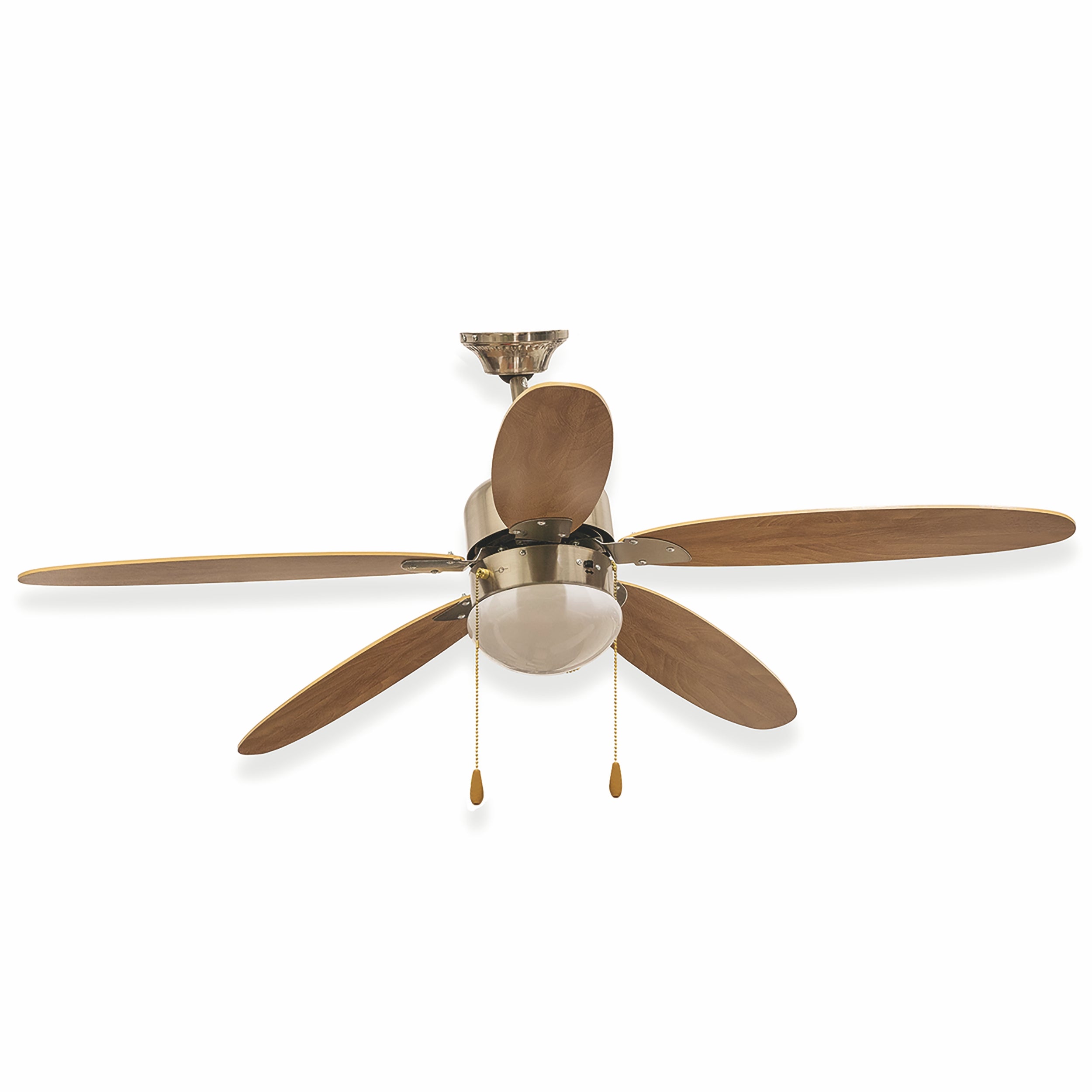 Ventilatore da soffitto  5 pale in mdf  130 cm funzione lampadar