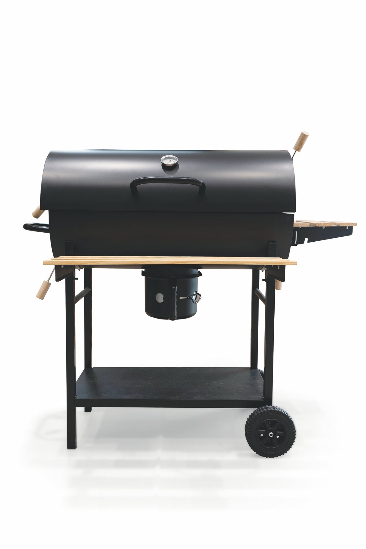 BBQ Barbecue rettangolare con ruote e coperchio  2 ripiani in le