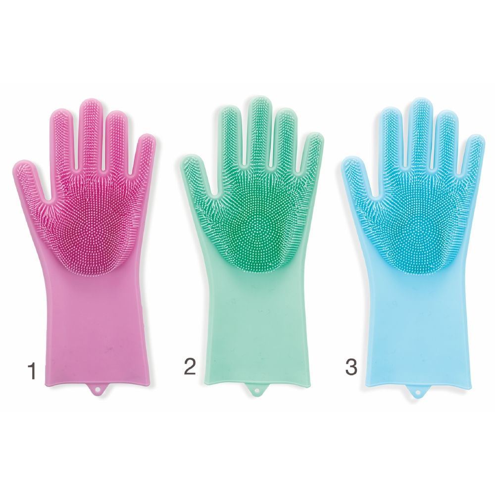 Set 2 guanti mulituso in silicone con setole