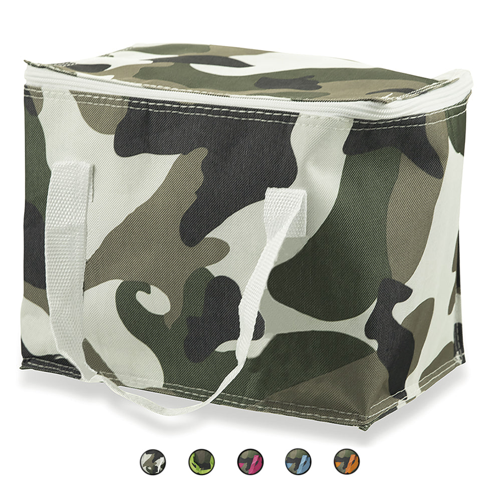 Borsa termica in tessuto impermeabile con decoro mimetico camouflage 20 litri