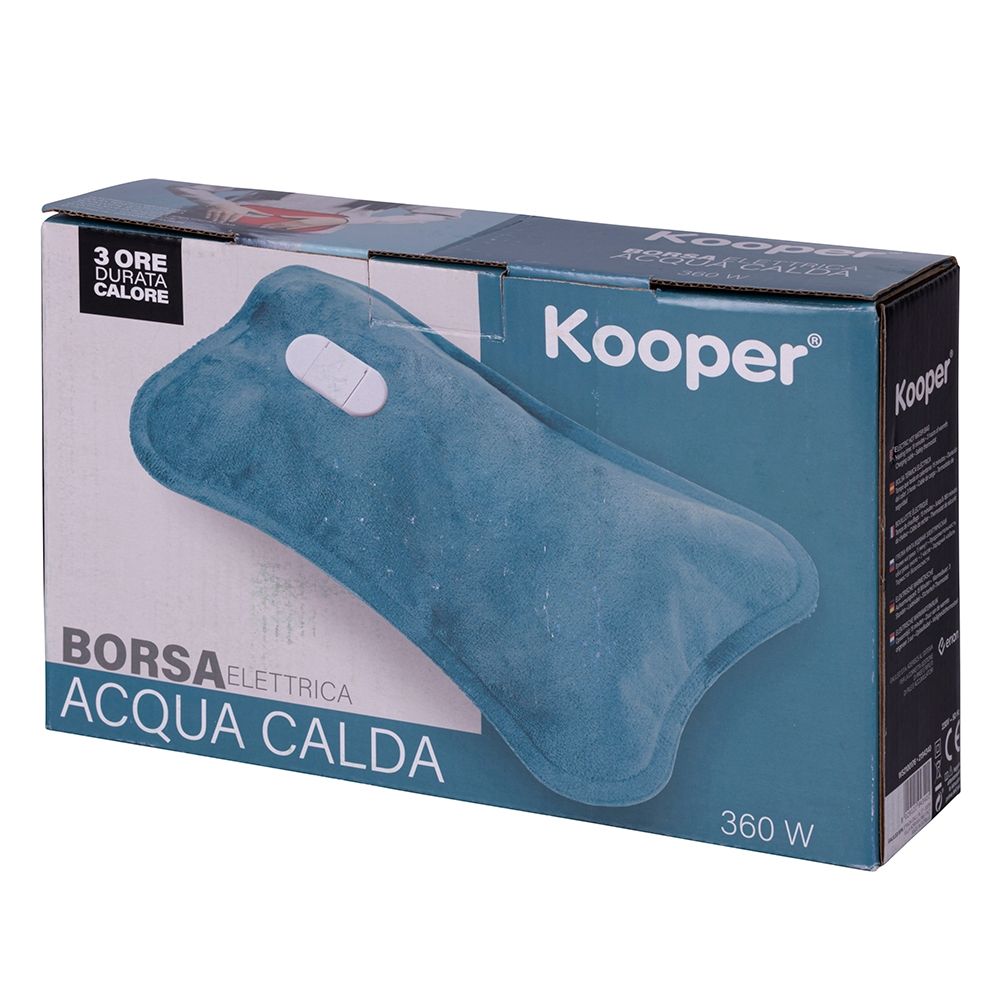 Borsa acqua calda elettrica in tessuto effettovelluto 360W