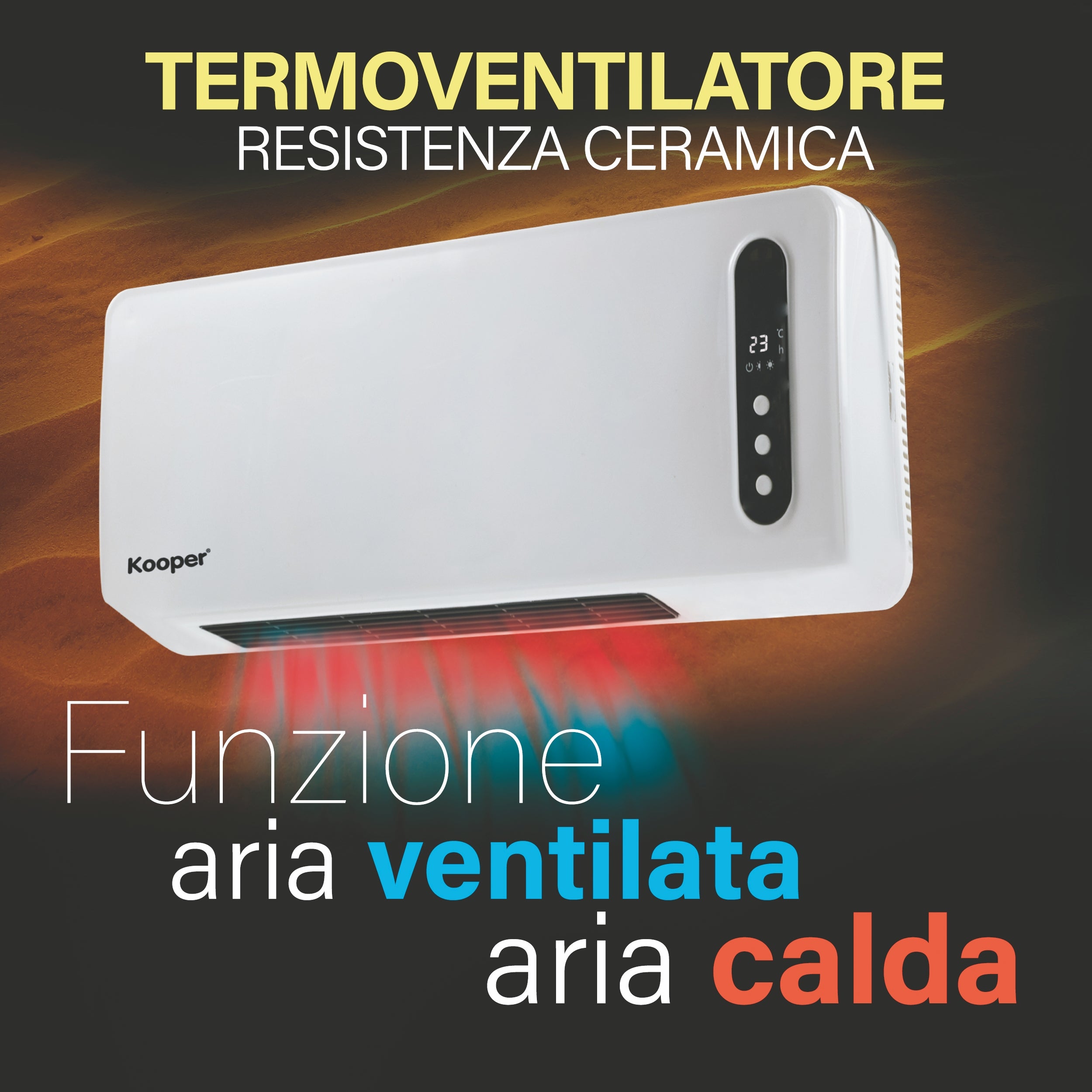 Aerosplit Termoventilatore ceramico a parete con telecomano 1000