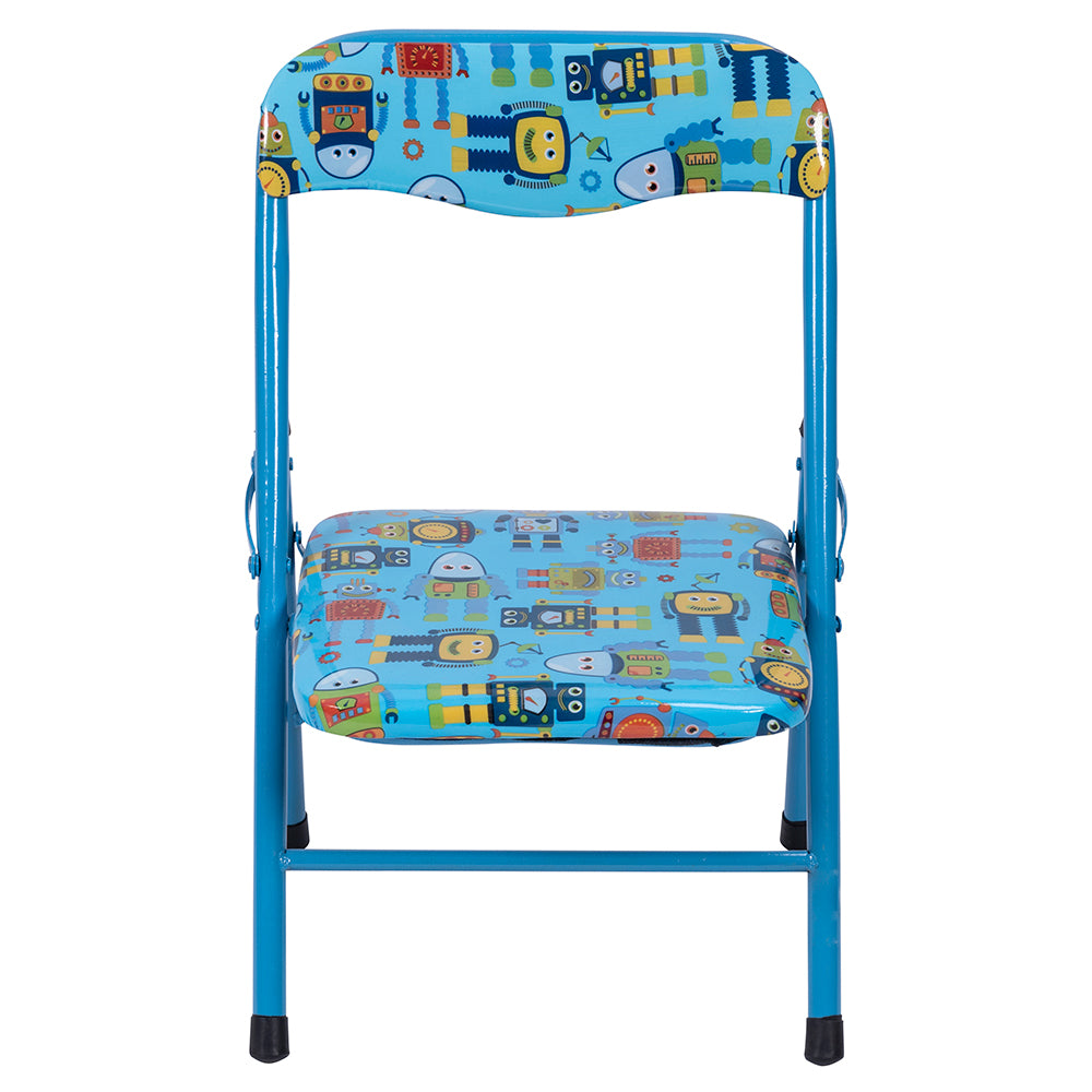 Scrivania set mini tavolo e sedia pieghevoli con struttura in metallo decorato per bambini