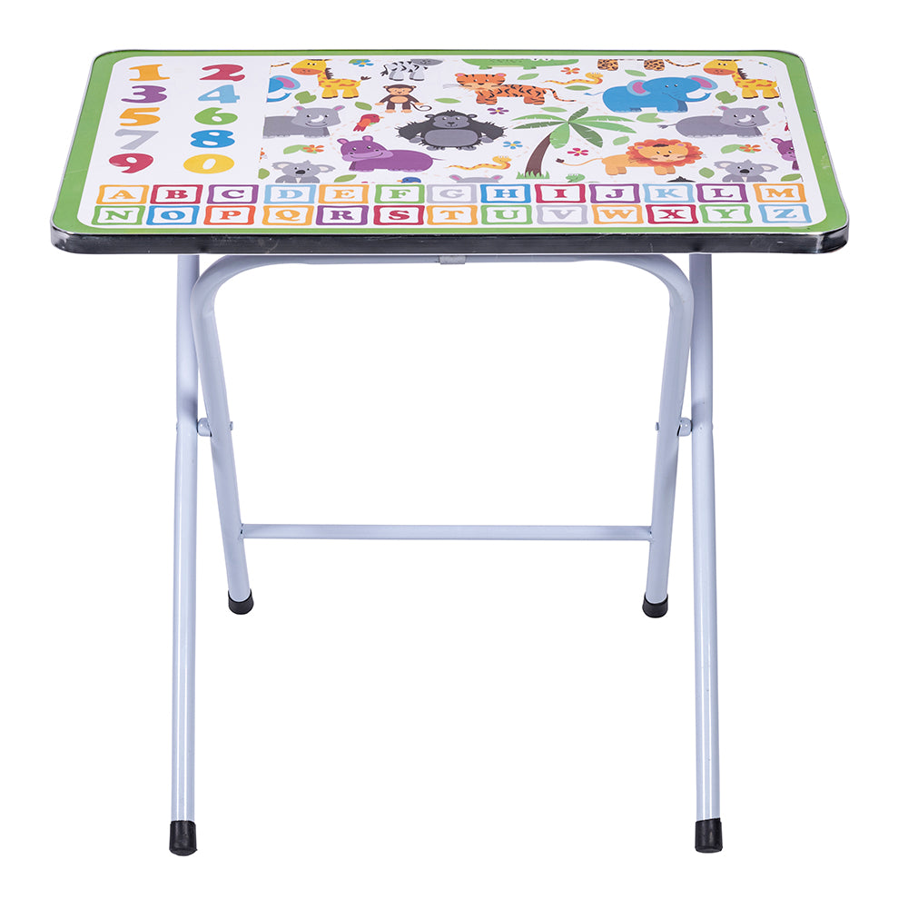 Scrivania set mini tavolo e sedia pieghevoli con struttura in metallo decorato per bambini