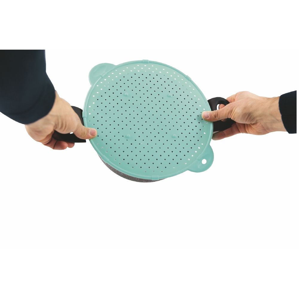 Coperchio Ø28 cm 3in1 scolapasta e sottopentola in silicone con manici SìChef