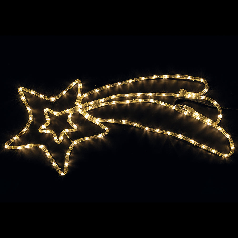 Insegna luminosa Stella Cometa 96 led bianco caldouso esterno, 76x34 cm