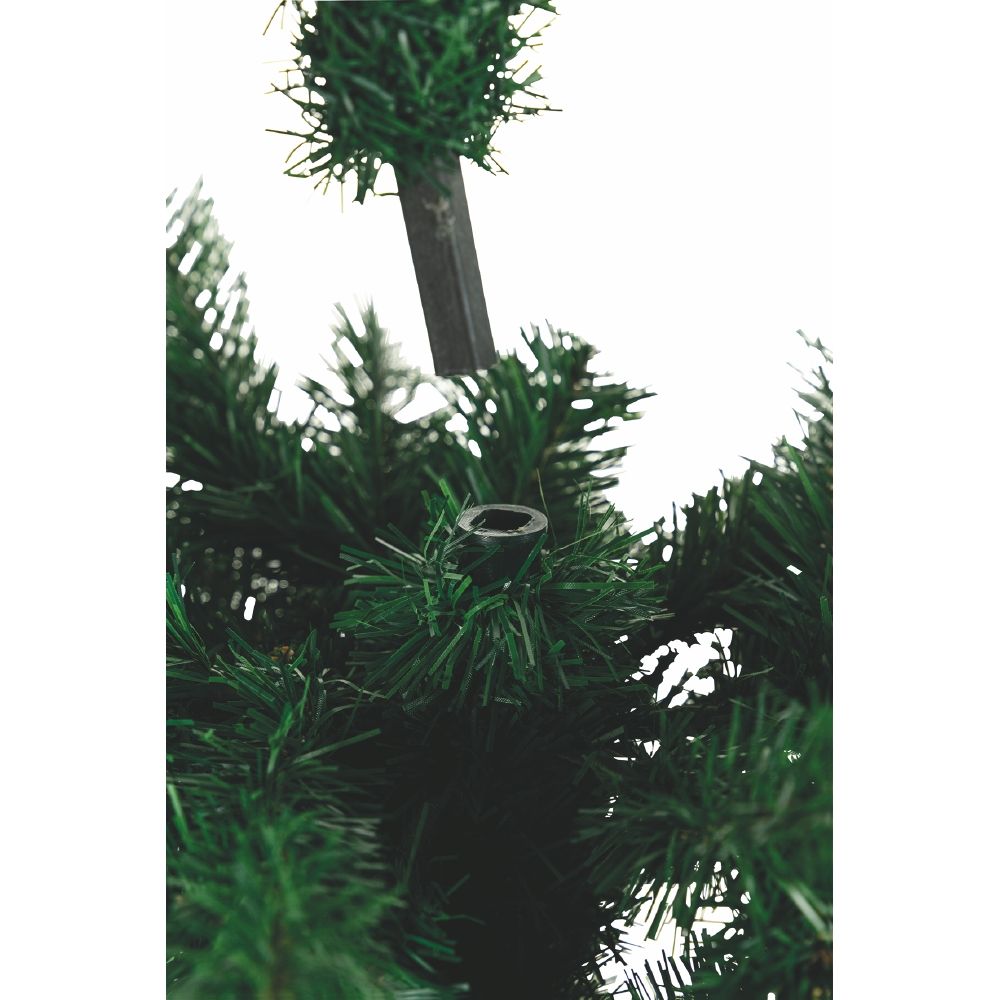 Albero di natale abete verde slim con struttura ad incastro e base in metallo Sestriere Superior Slim