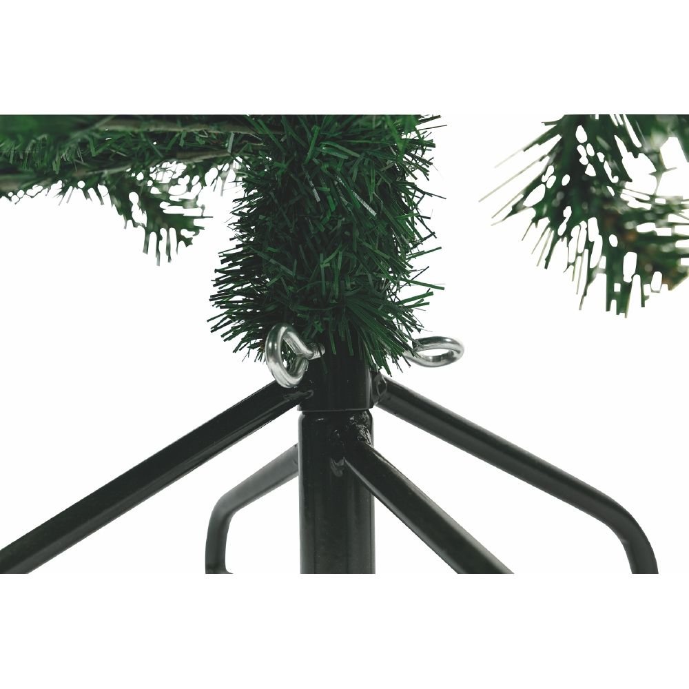 Albero di natale abete verde slim con struttura ad incastro e base in metallo Sestriere Superior Slim