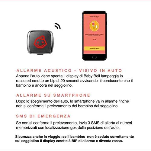 Dispositivo avvisatore anti abbandono per seggiolini auto Baby Bell