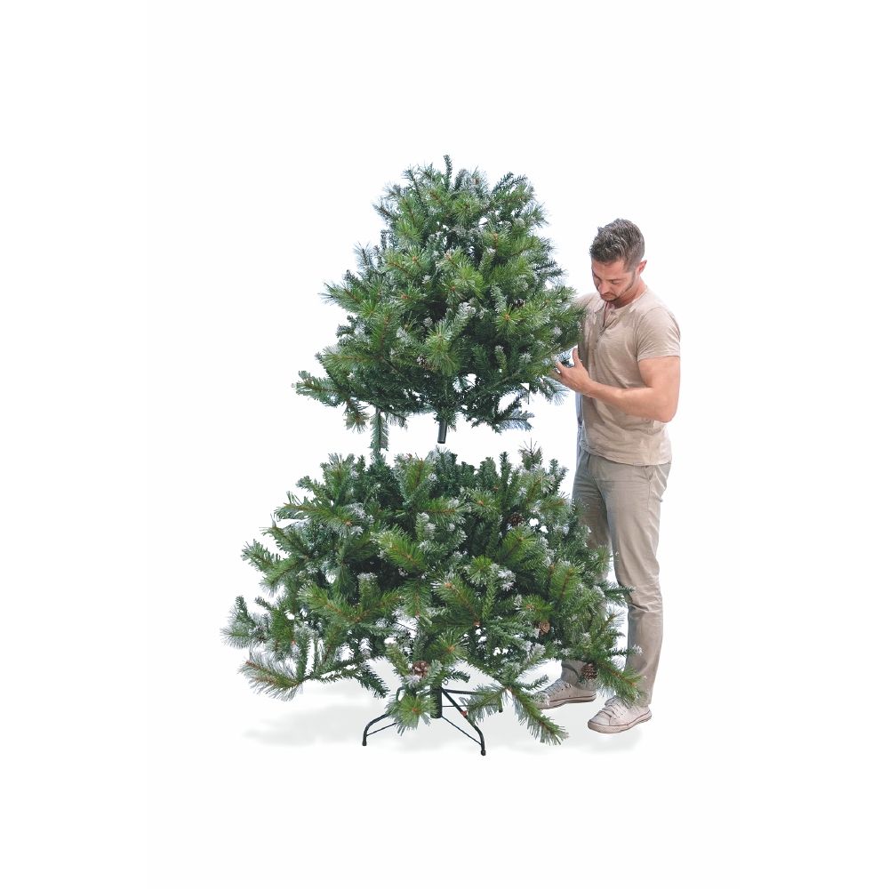 Albero di Natale punte silver e pigne 1369 rami h.225 cm, Stoccolma