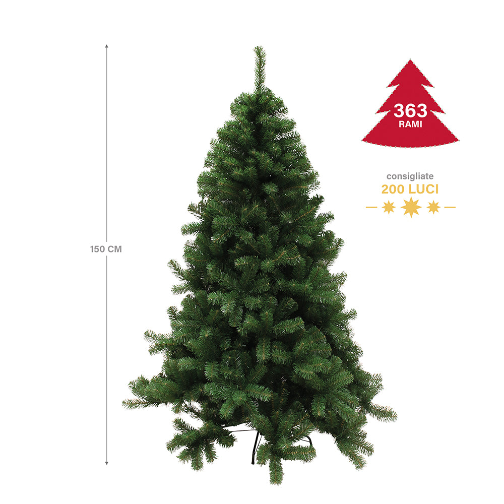 Albero di natale abete verde piccolo con struttura ad incastro da terra e base a croce Tirol Superior