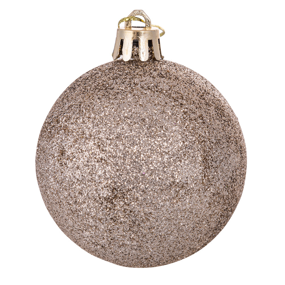 Confezione di 12 palline lucide satinate glitterate di Natale set 12 palle diametro 4 cm