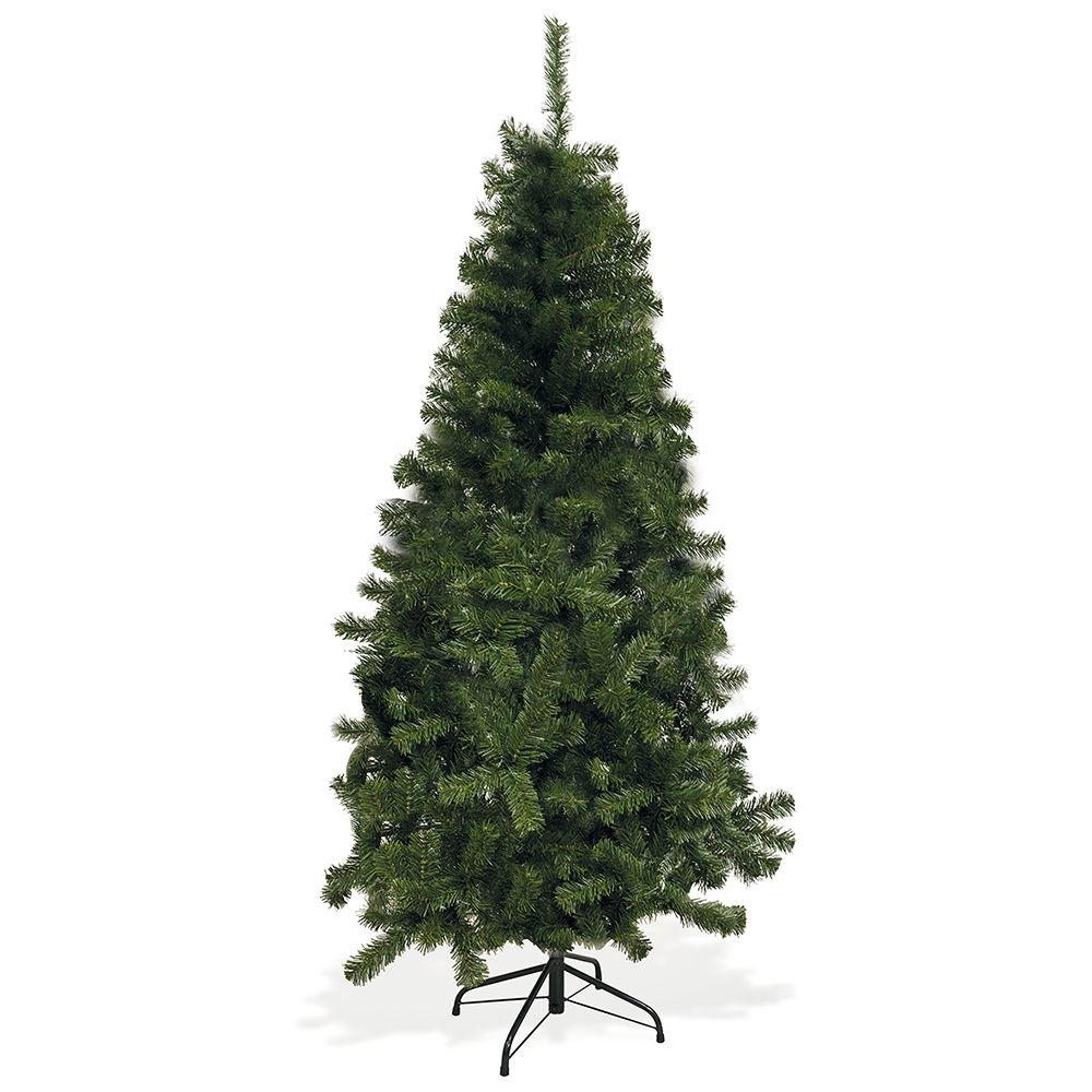 Albero di natale abete verde con struttura ad incastro da terra e base a croce in metallo Sestriere Superior