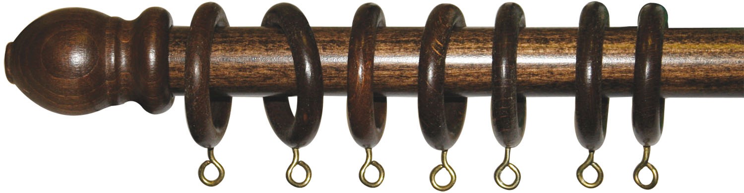 Scorritenda legno a strappo D23mm 160cm Noce Emmegi
