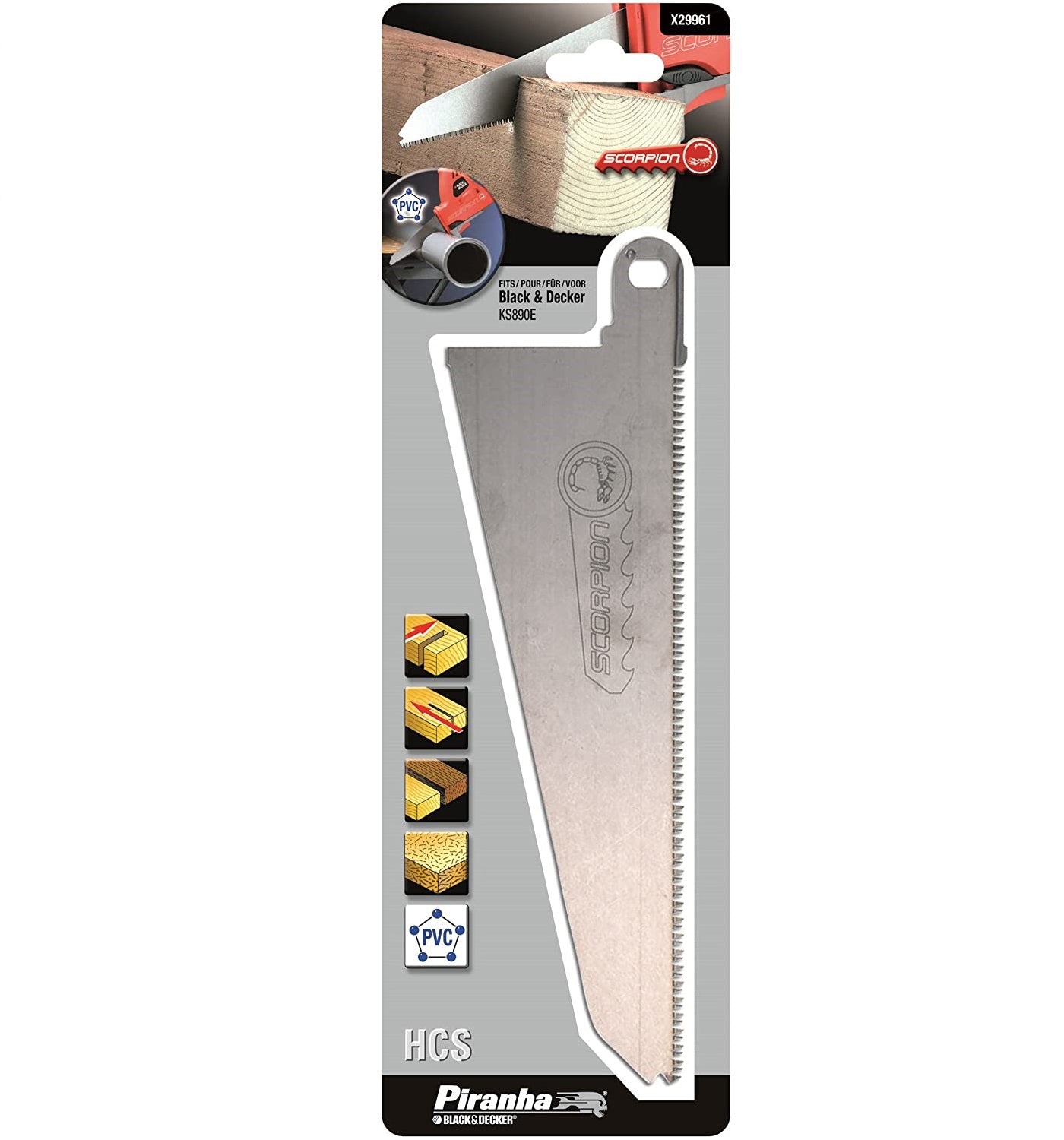 Lama di ricambio HCS 239 mm KS890-KS880 per Scorpion B&D X29961