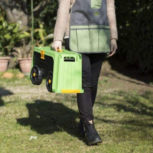 Sgabello contenitore da giardino con ruote 4in1