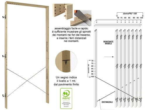 Controtelaio in legno per porte