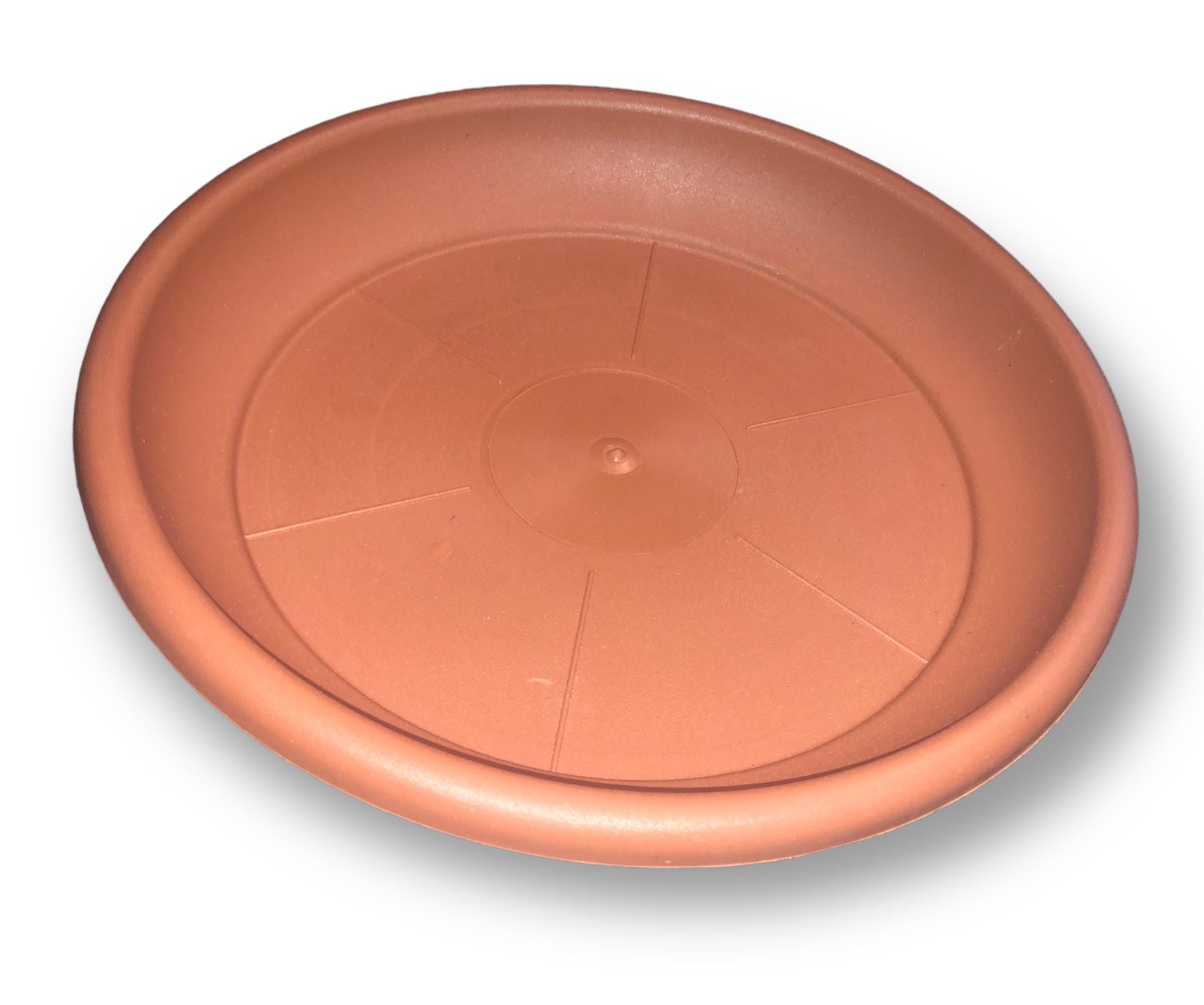 Sottovaso tondo in resina color terracotta Deroma