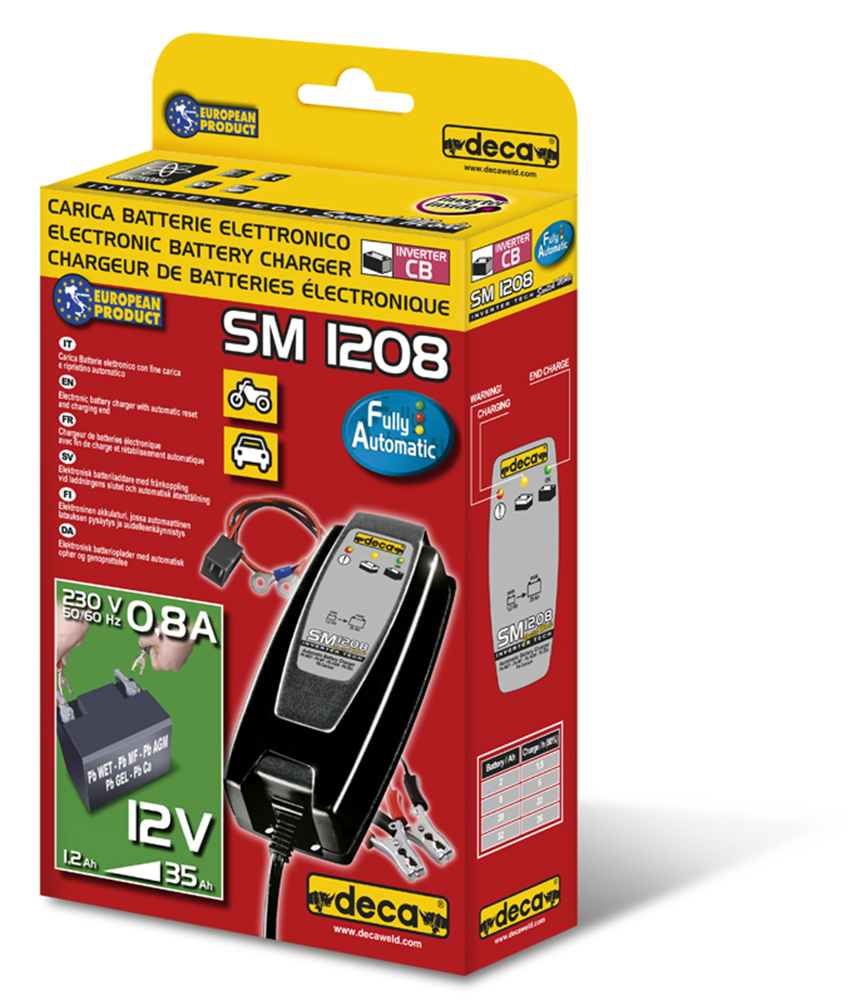 Caricabatterie con programma per la carica di mantenimento Deca 12 Volt SM1208