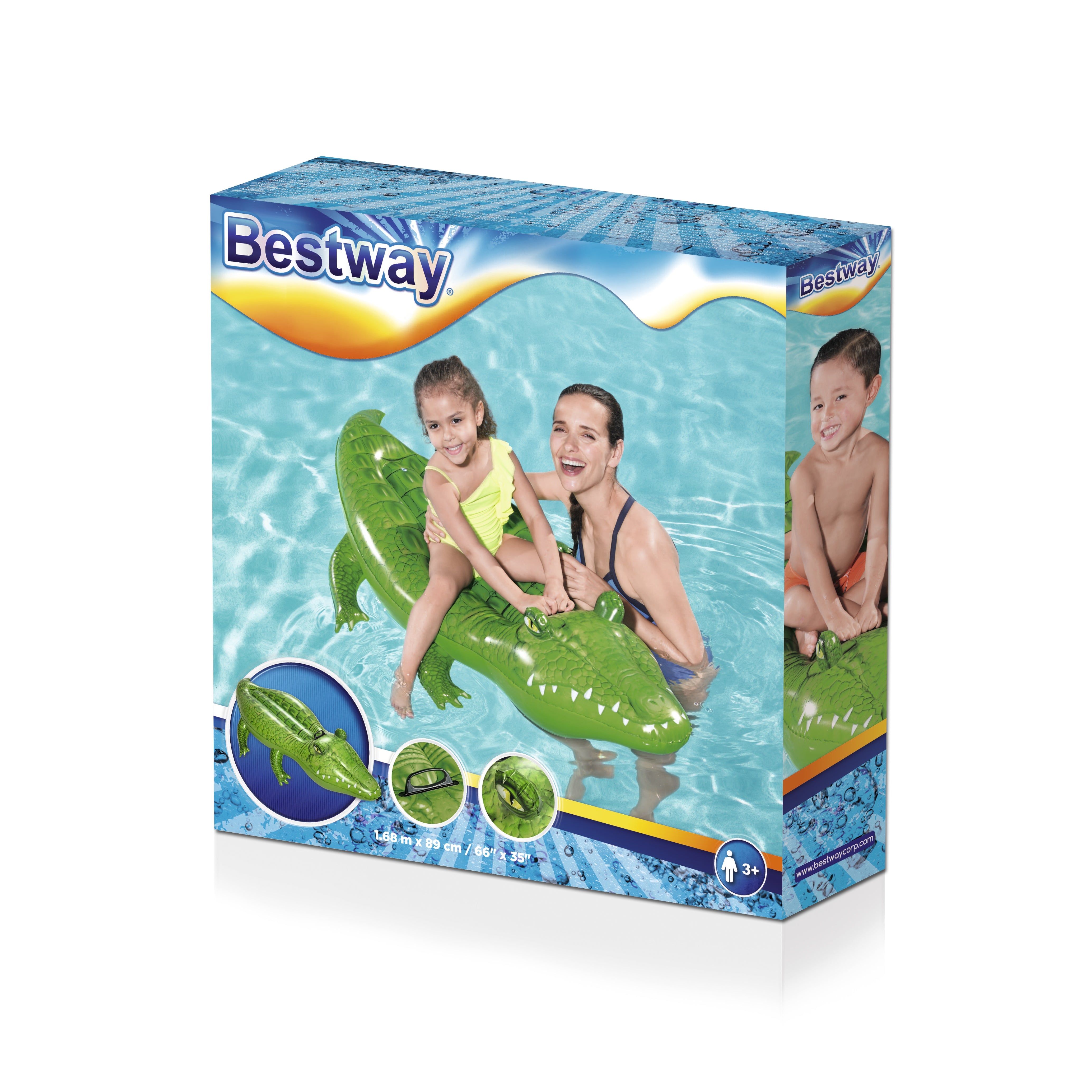 Coccodrillo medio cavalcabile gonfiabile 168x79cm BestWay 41010
