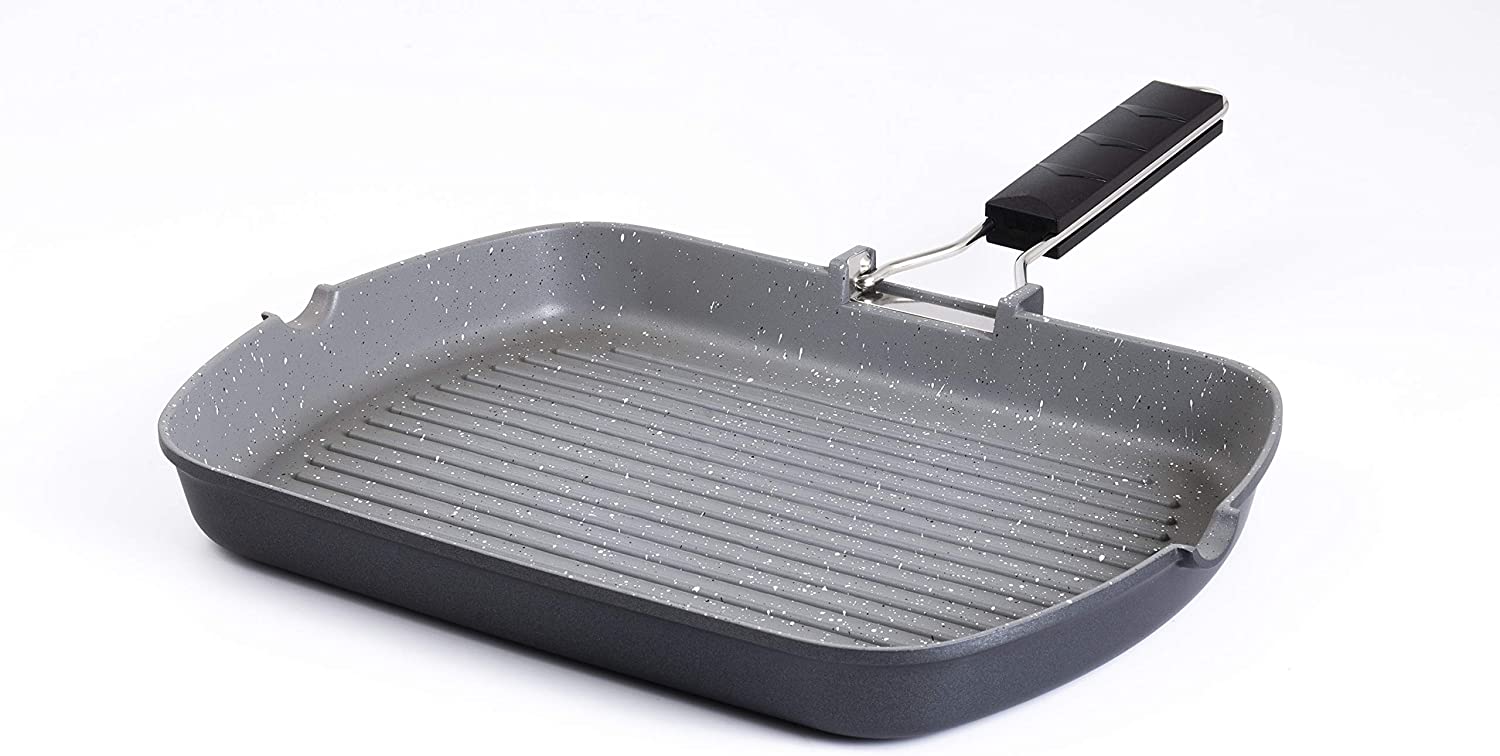 Bistecchiera piastra grill antiaderente con manico Aeternum