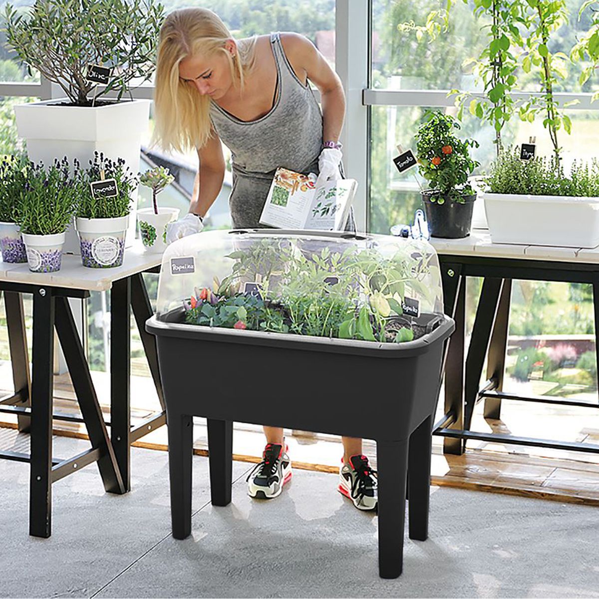 Serra da balcone portatile con coperchio DREP 770