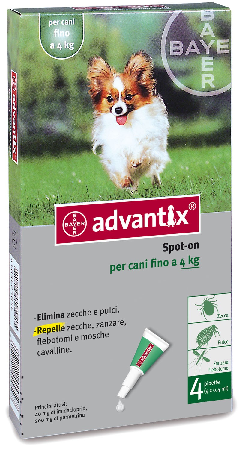 Advantix per cani fino a 4kg 4 pipette