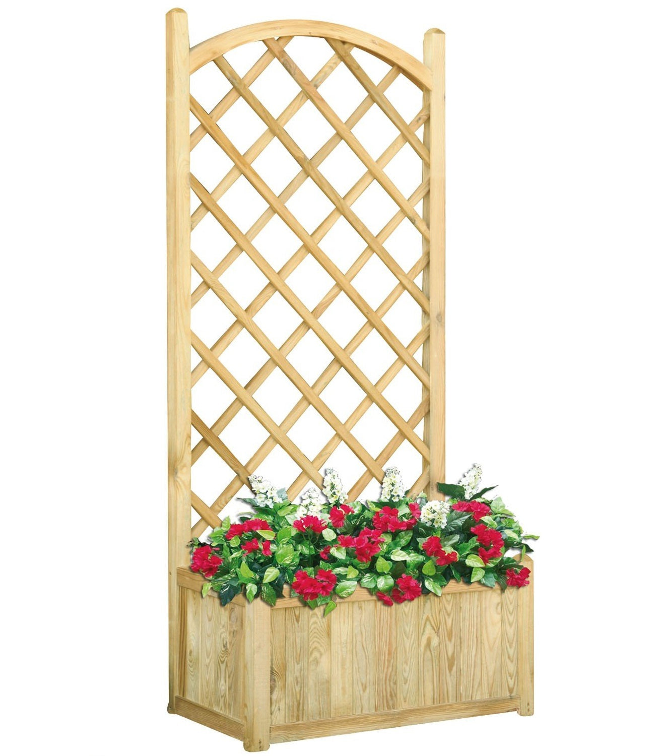 Fioriera in legno di pino impregnate con pannello L80xP40xH172 cm LASA