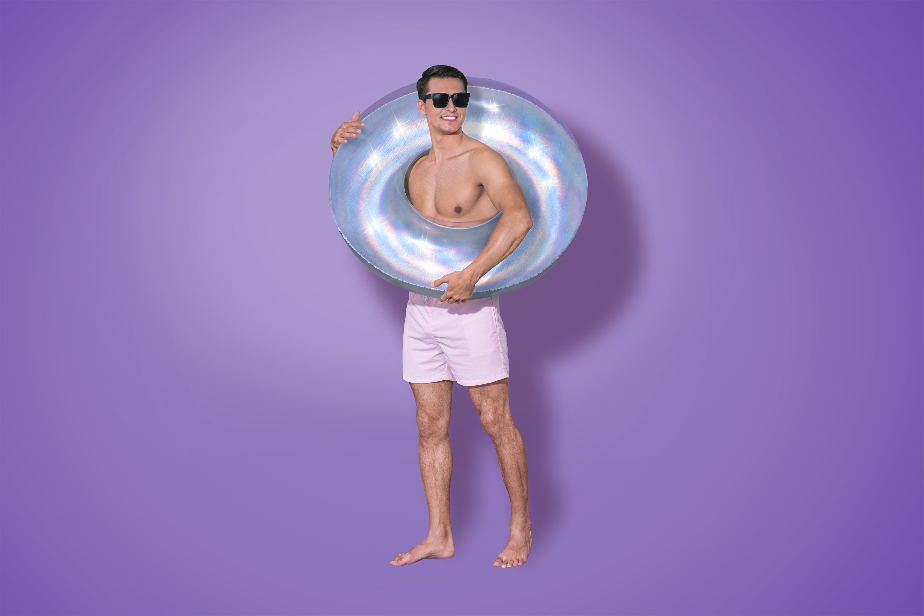 Salvagente ciambella gonfiabile per adulto iridescente scintillante BestWay 36240