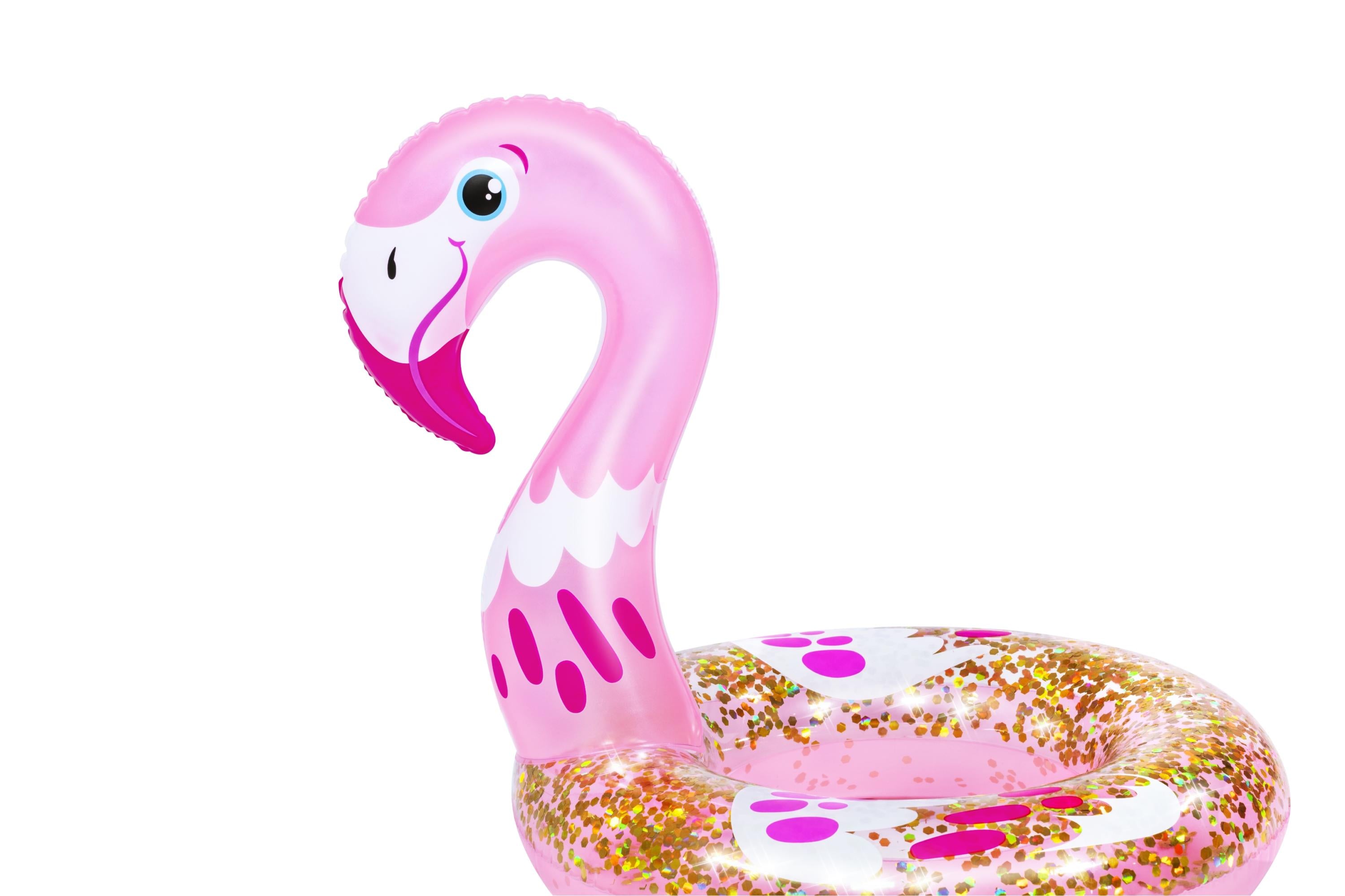 Salvagente ciambella gonfiabile cigno e fenicottero scintillante shimmer