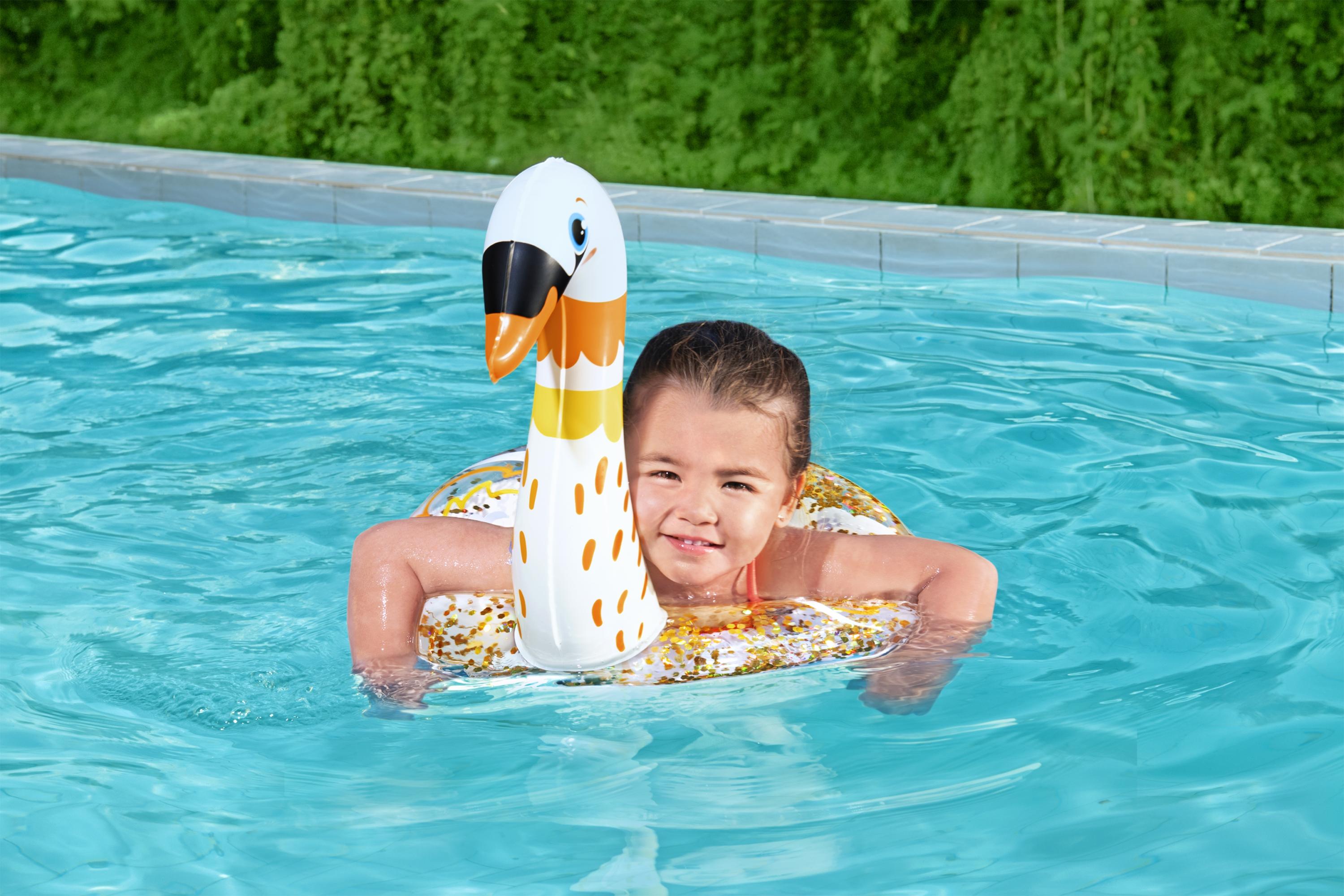 Salvagente ciambella gonfiabile cigno e fenicottero scintillante shimmer