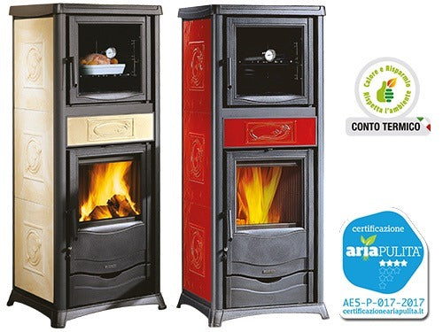 Stufa a legna con forno per cucinare 9,1 kW Rossella Plus Evo