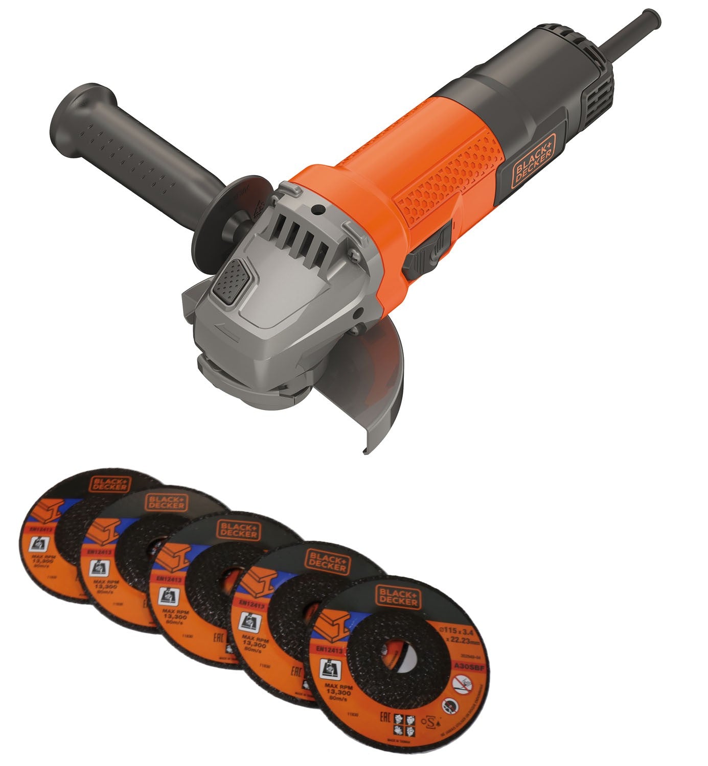 Smerigliatrice Angolare 750W BLACK+DECKER BEG110A5 con 5 dischi omaggio
