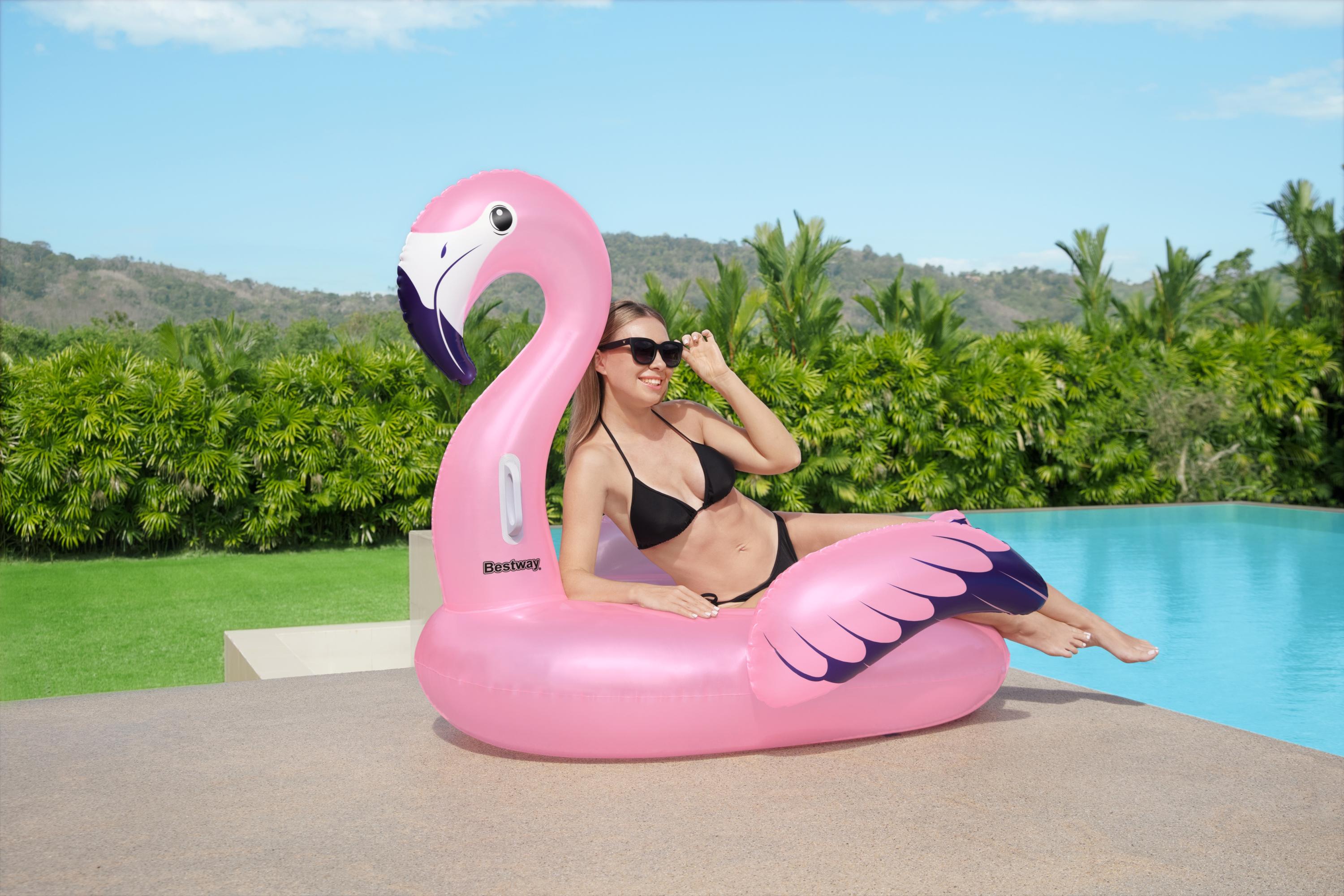 Fenicottero grande Luxury cavalcabile gonfiabile 153x143 cm BestWay 4147