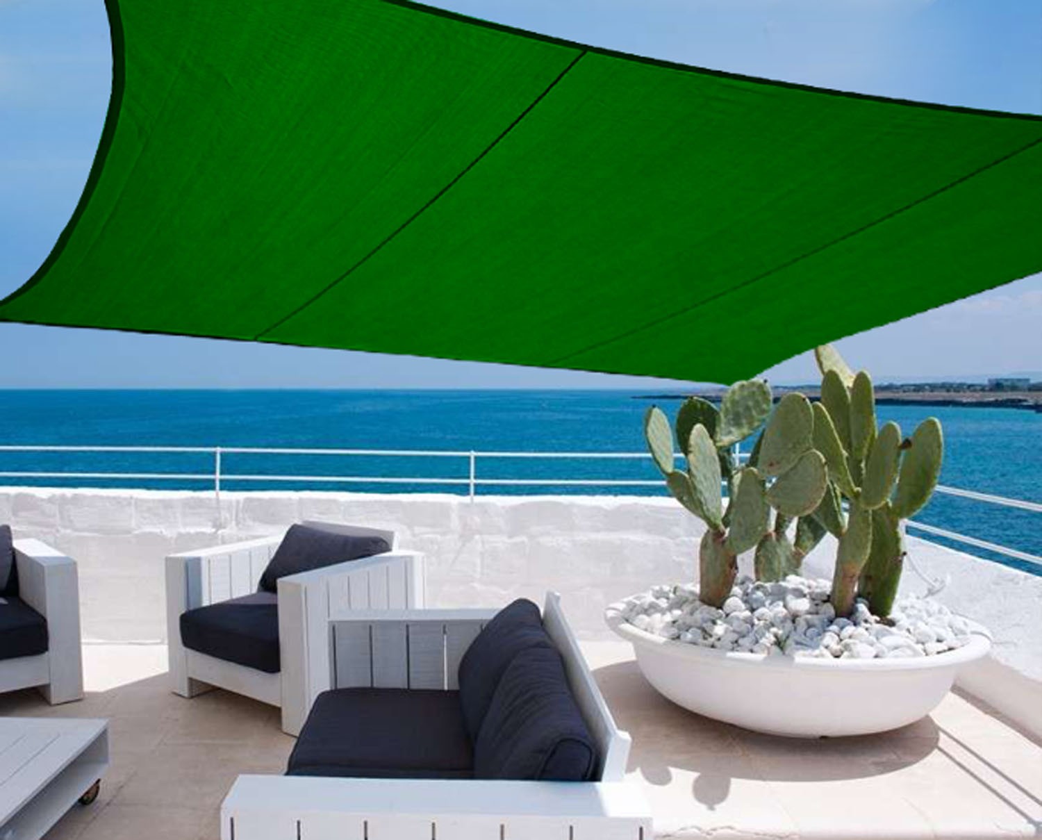 Vela ombreggiante 400x600cm rinforzata con corde di fissaggio Tramonti Brixo