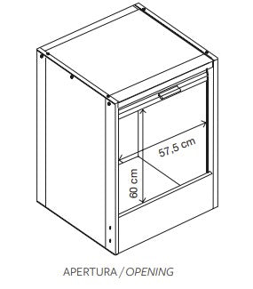 Mobile armadio coprilavatrice a serrandina in plastica resina L67xP59xH91cm Garofalo