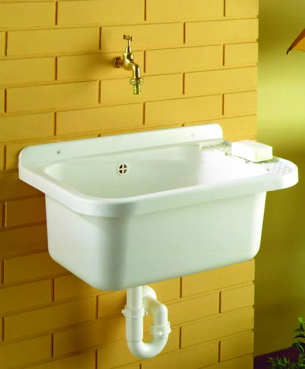 Lavabo a parete in resina per esterno con kit completo