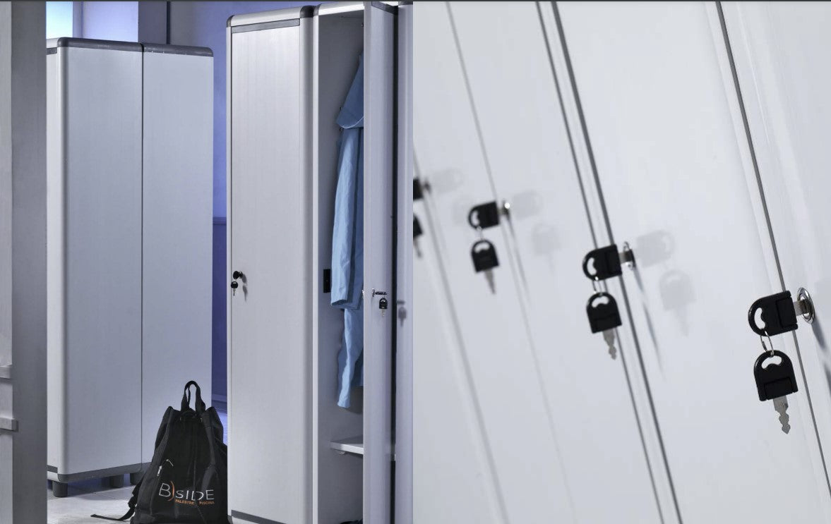 Armadietto Spogliatoio doppio sporco pulito Easy L 59 x P 40 x H 175 cm grigio chiaro