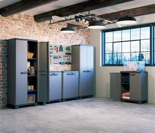 Armadio portascope lucchettabile a 2 ante e 3 ripiani regolabili Basic Stilo Keter