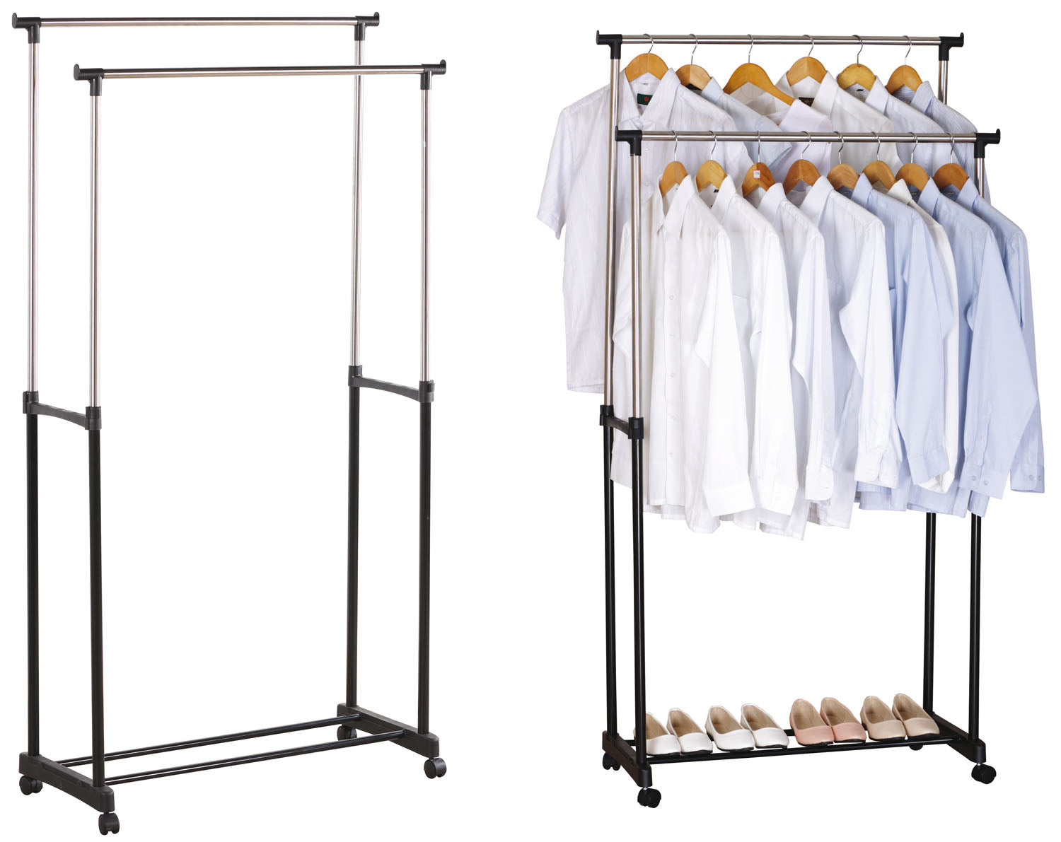 Guardaroba appendiabiti portabiti stand doppio Brixo